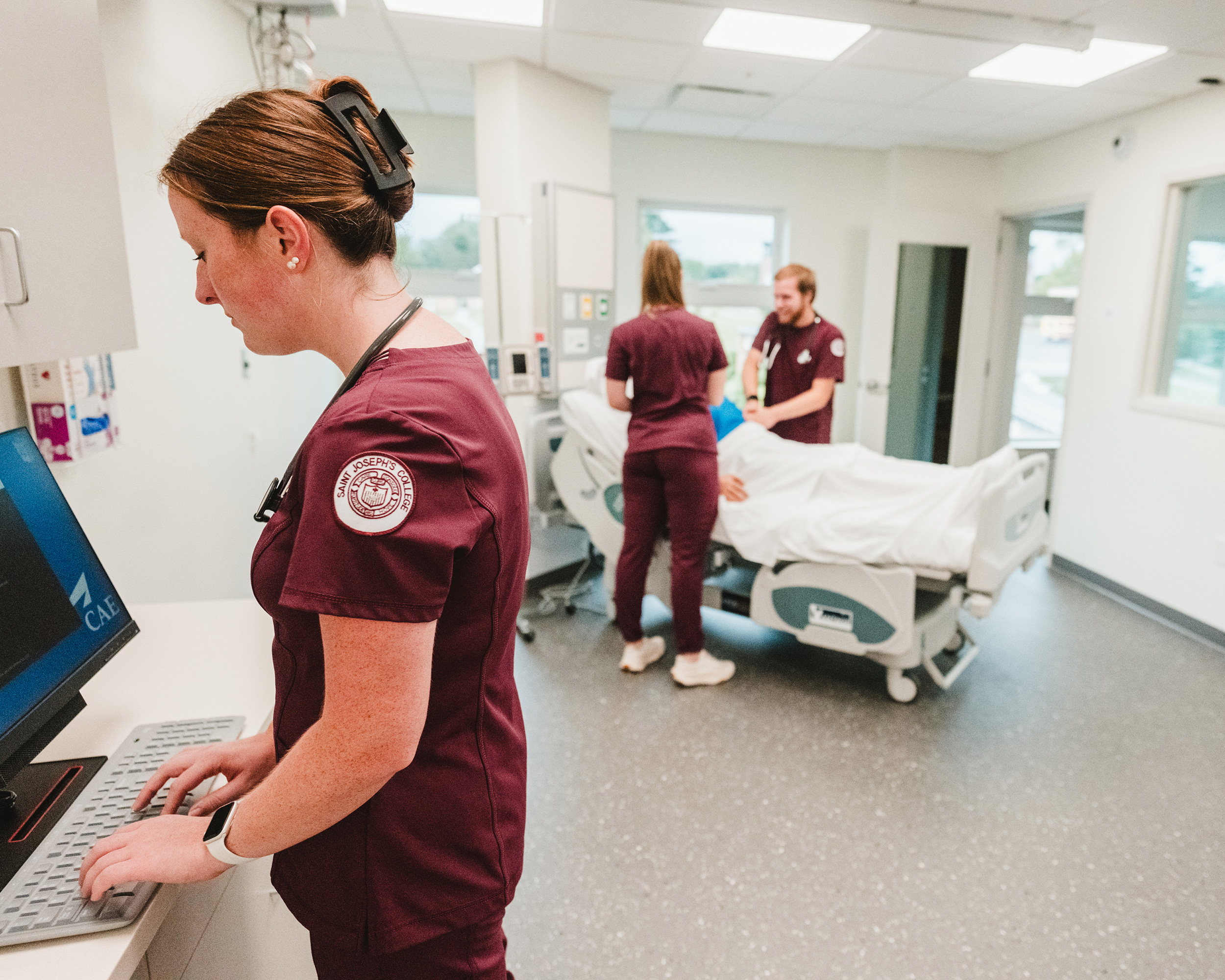 Nursing students in the new center for nursing innovation