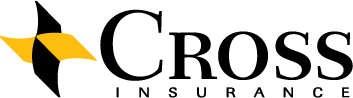 Logo of Cross Insurance, a trusted SJC partner, featuring a stylized yellow and black cross on the left and the text "Cross Insurance" in bold black letters on the right. Saint Joseph's College of Maine