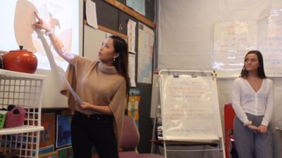 Saint Joseph's College of Maine education students teaching in elementary classroom