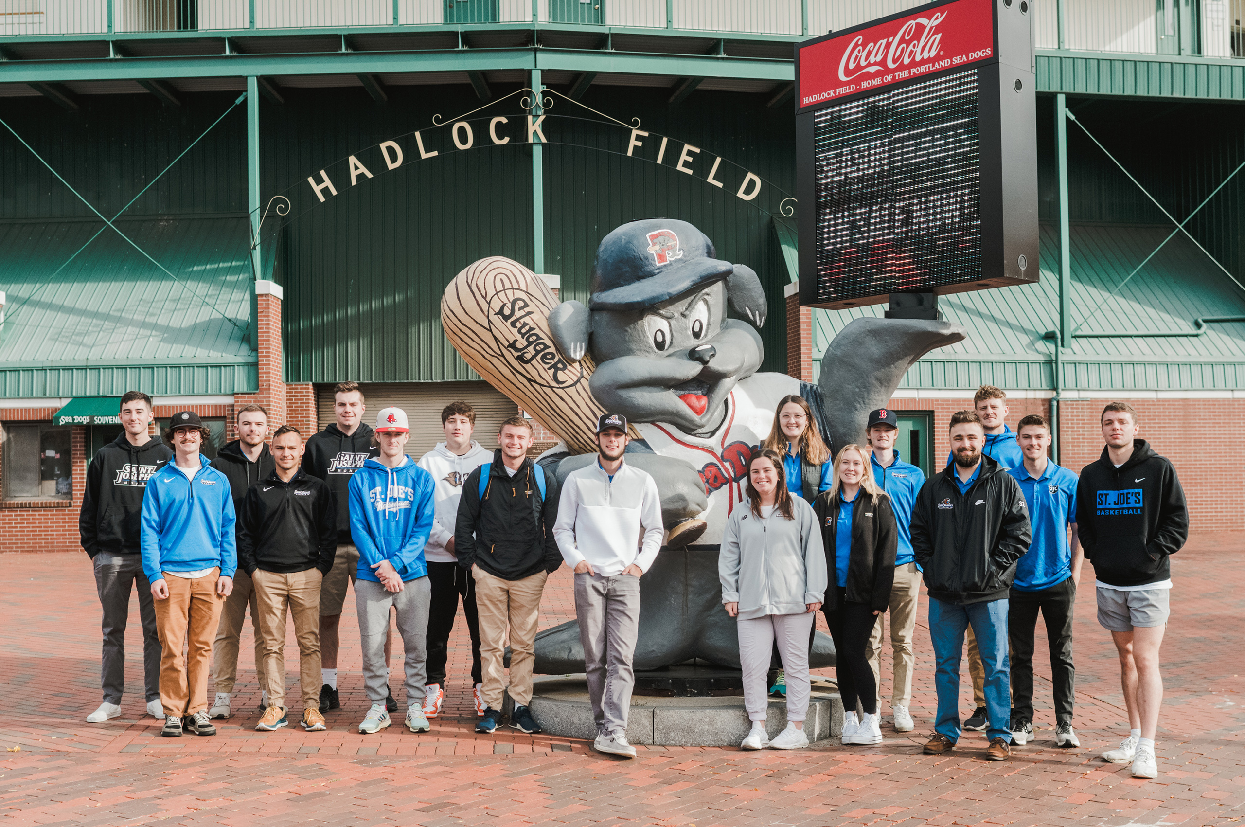Sport and recreation management students visit Hadlock field to learn about facility management of the complex.