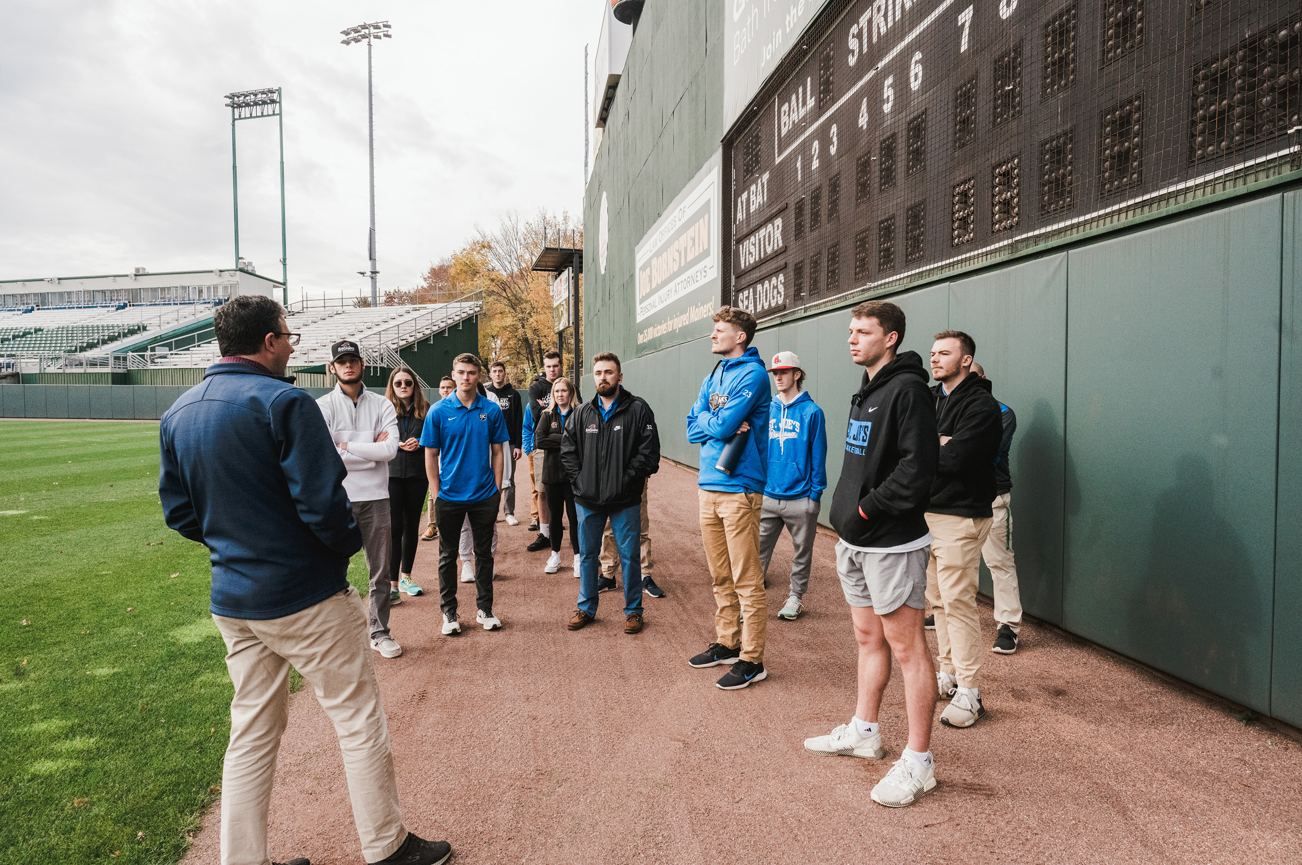 Hadlock Field facilities manager teaches sport and recreation management students about running a sports complex.
