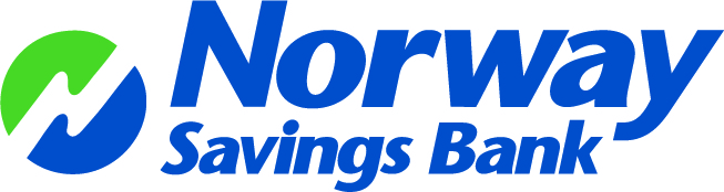 Logo of Norway Savings Bank featuring a green and blue circular icon on the left and the text "Norway Savings Bank" in blue on the right, representing its corporate commitment to partners like SJC. Saint Joseph's College of Maine