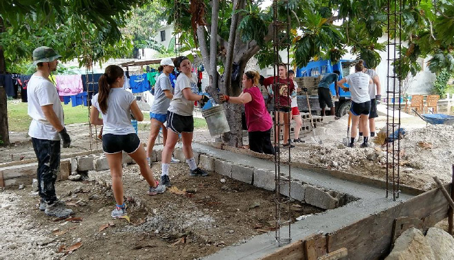 our students building in Haiti