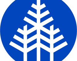 Tree logo in blue circle
