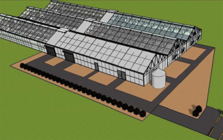Greenhouse rendering for Institute for Local Food Systems Innovation
