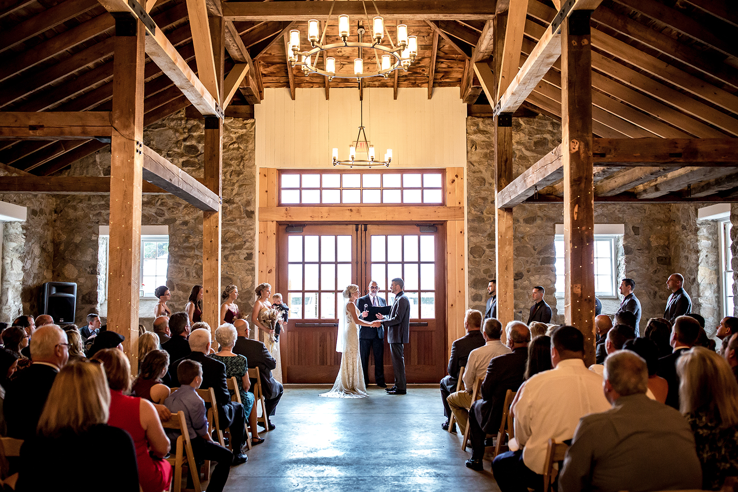 Wedding inside the Stone Barn